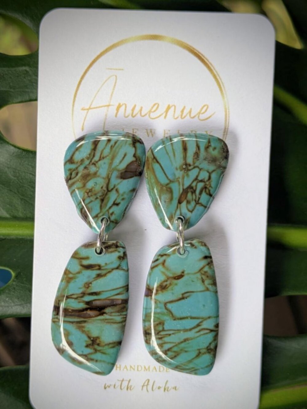 Polymer Clay Turquoise Earrings